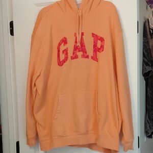 GAP Peach Orange Hoodie with Red Logo